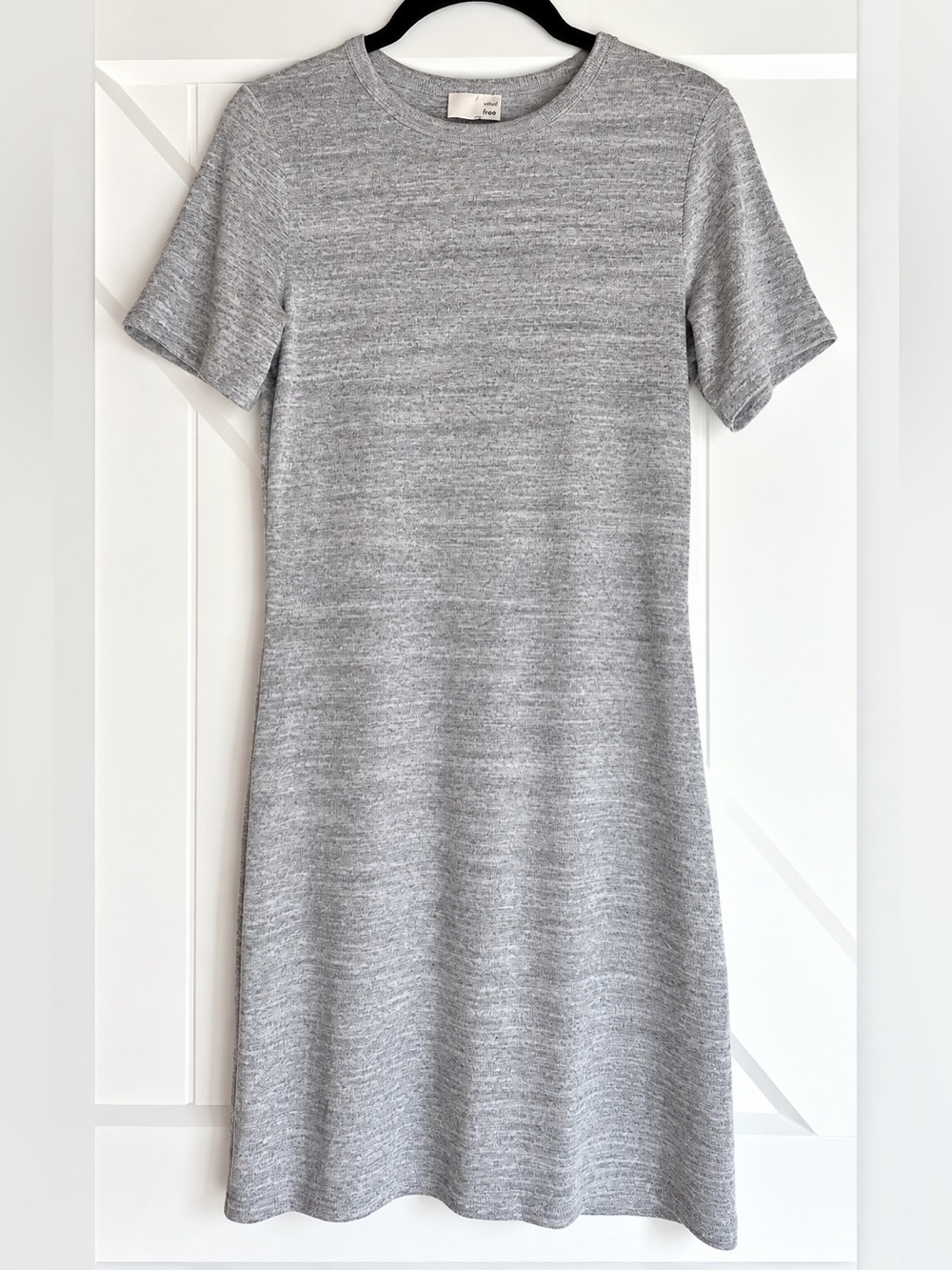 Aritzia Wilfred Free Heather Gray Midi Dress Size Large Minimalist Casual